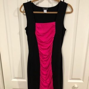 Pink and black dress